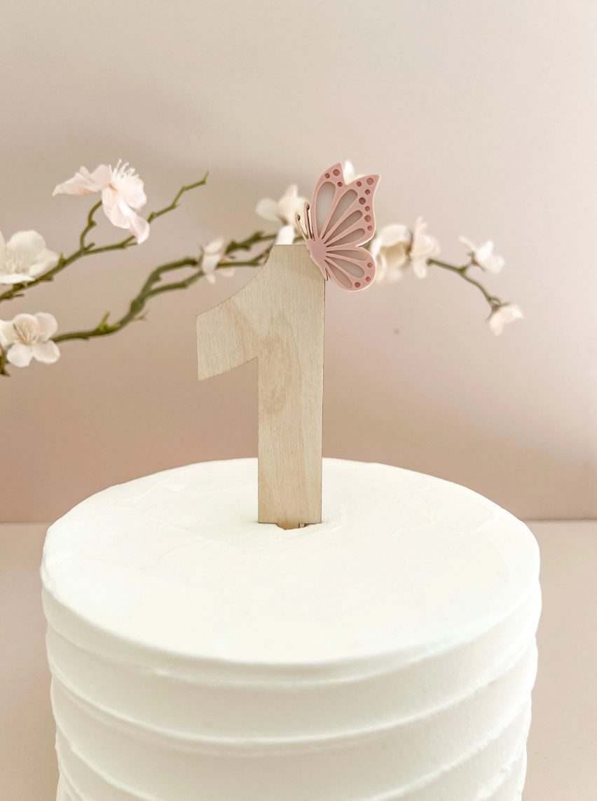 Butterfly Cake Topper | Number With Large Butterfly