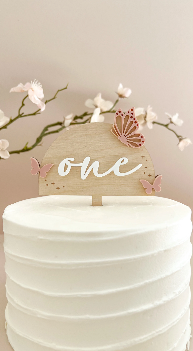 Butterfly Cake Topper | "One"