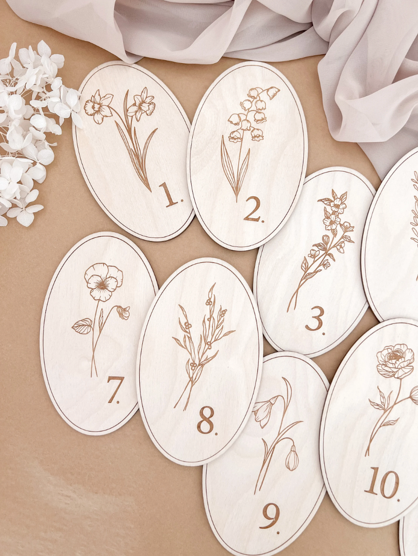 Monthly Milestone Markers | Oblong Wildflower