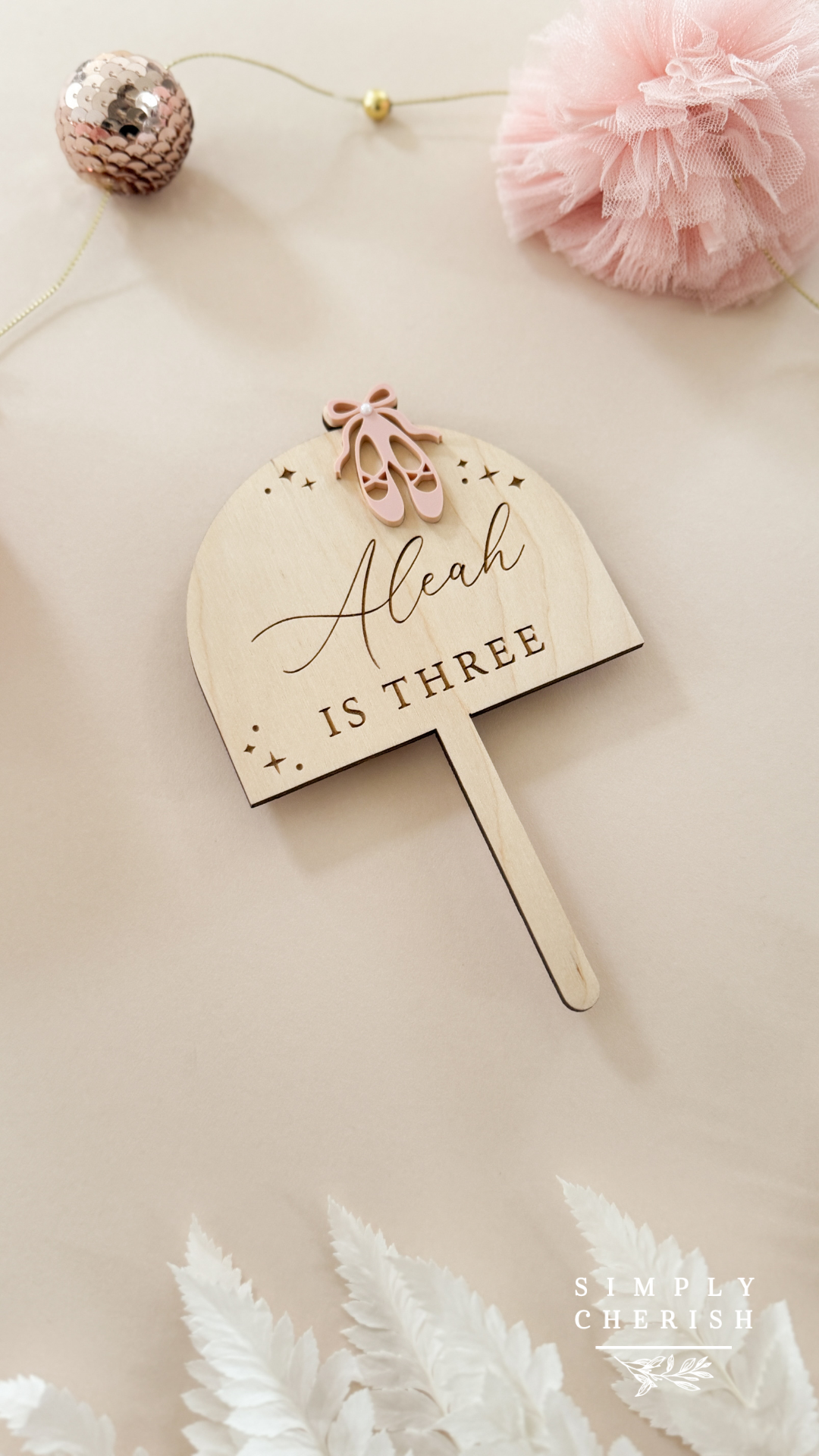 Ballerina Shoes Cake Topper