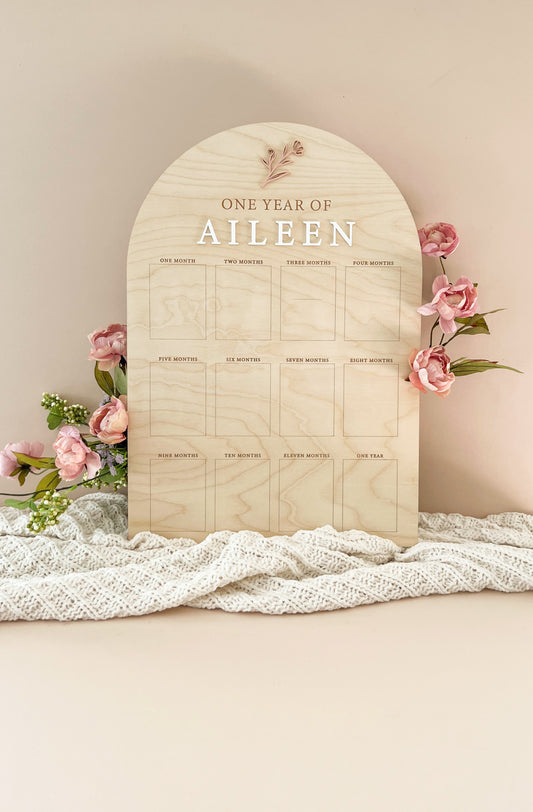 My First Year Birthday Photo Board | Wildflower Arch