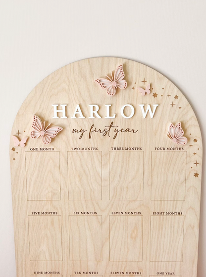 My First Year Birthday Photo Board | Butterfly