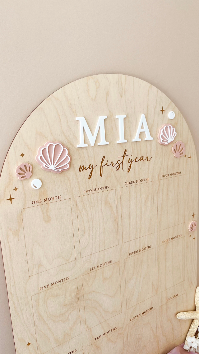 My First Year Birthday Photo Board | Seashell