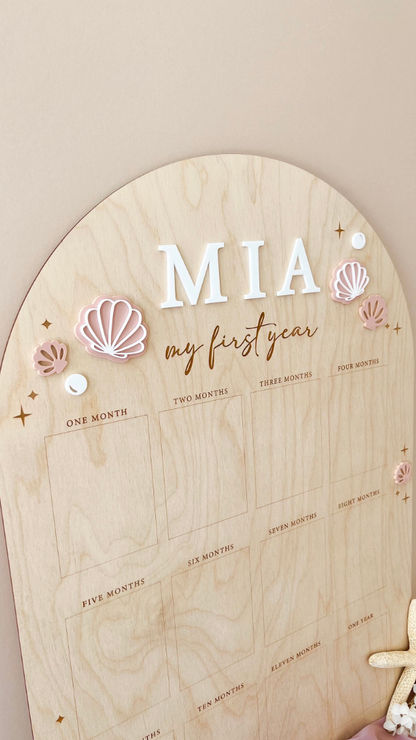My First Year Birthday Photo Board | Seashell