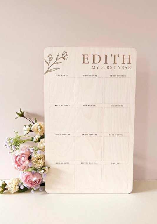 My First Year Birthday Photo Board | Wildflower