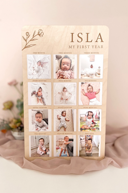 My First Year Birthday Photo Board | Wildflower