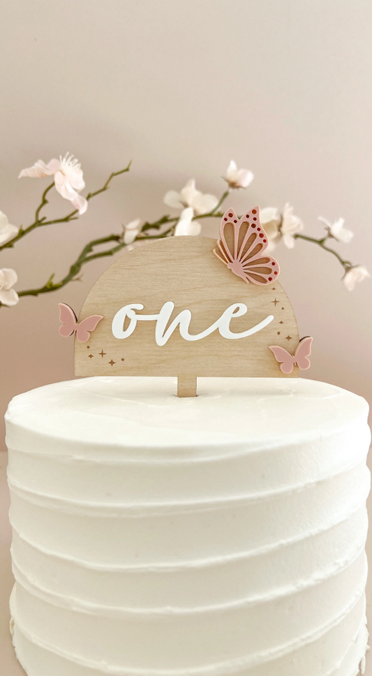 Butterfly Cake Topper | "One"