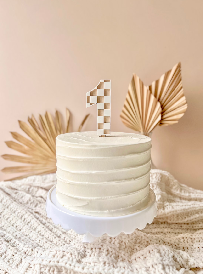 Checkered Cake Topper | Number