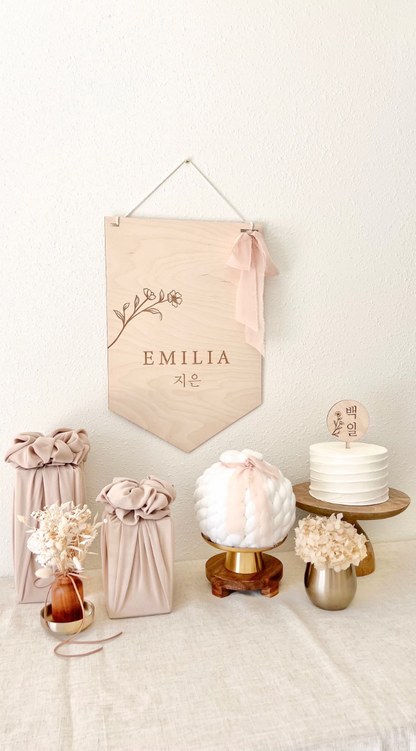 Personalized Pennant Wall Banner With Wildflower
