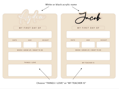 First/Day of School Sign | Large