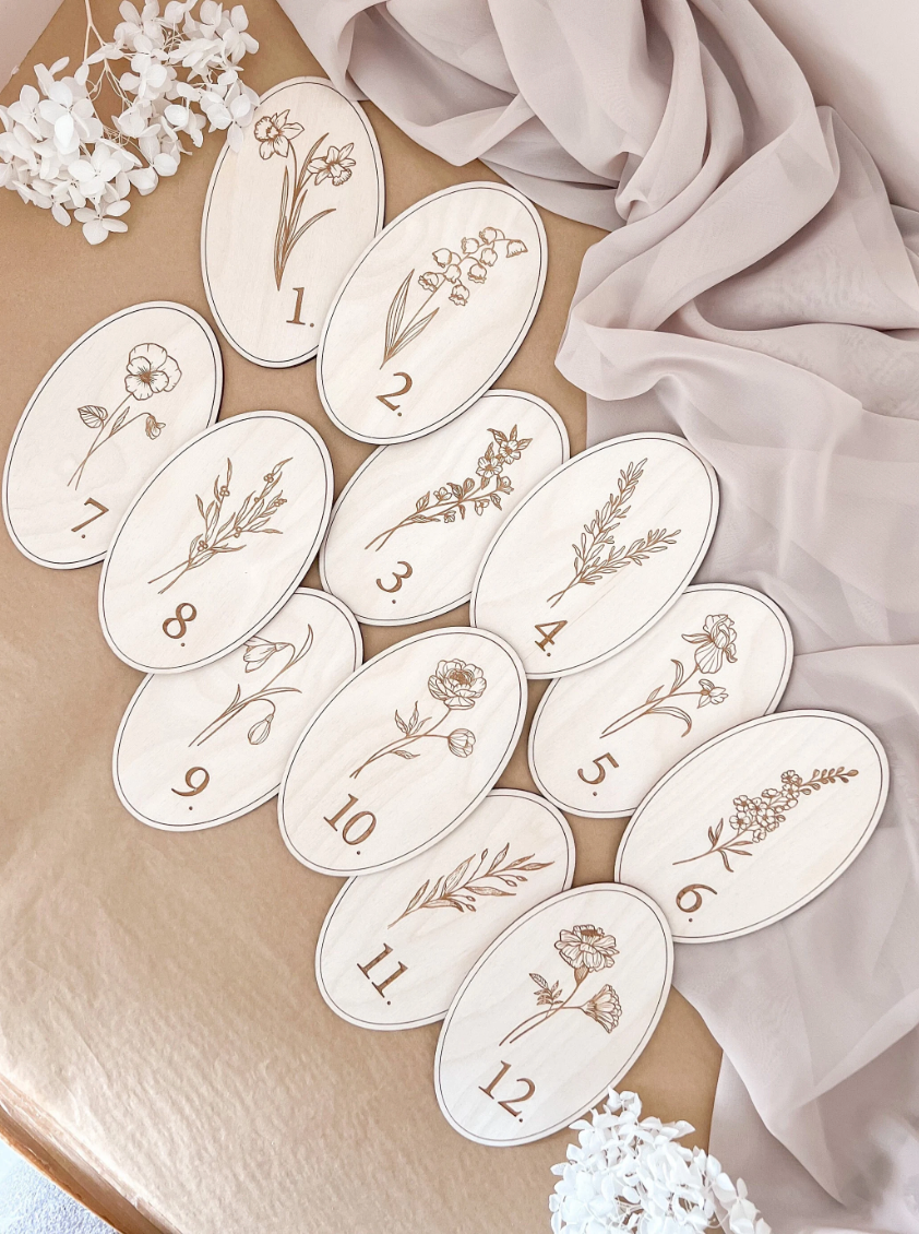Monthly Milestone Markers | Oblong Wildflower