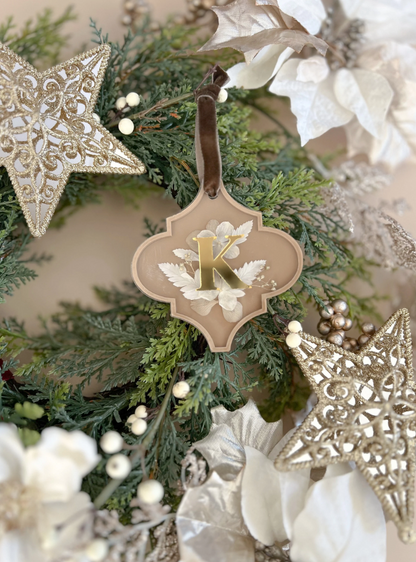 Christmas | Personalized Dried Floral Acrylic Layered Ornament