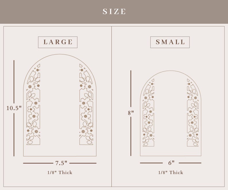 Cherry blossom sign small and large size comparison